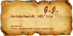 Goldschmidt Júlia névjegykártya